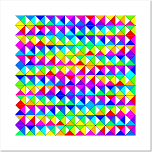 Colorful Diamond Square Quarter Black Lines Posters and Art